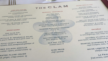 The Clam menu