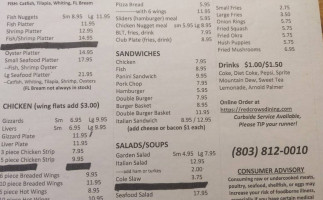 Redcrows Dining Llc menu