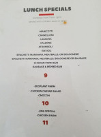 Giovanni's Table menu