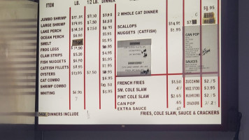 Simply Seafood menu