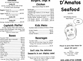 DAMATOS SEAFOOD II menu