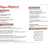 Pho Saigon Shophouse menu