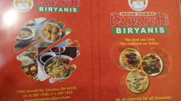 Bawarchi Indian Cuisine Columbus menu