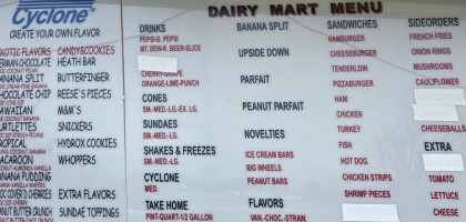 Dairy Mart menu