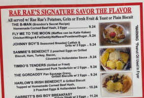 Rae Rae's menu
