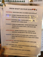 NINJA SUSHI menu