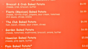 Potato Club menu