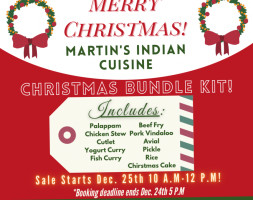 Martin's Indian Cuisine menu