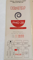 Pho 28 menu