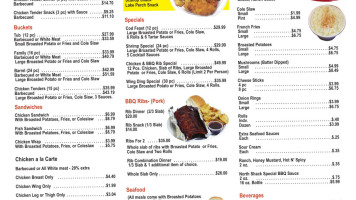 North Shack menu