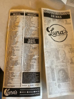Luna's Tacos Tequila menu