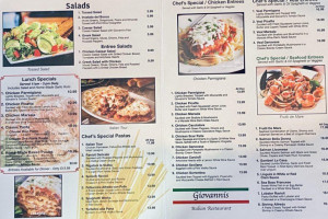 Giovanni’s Italian menu