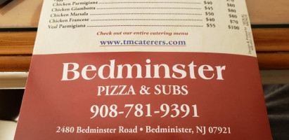 Bedminster Pizza menu
