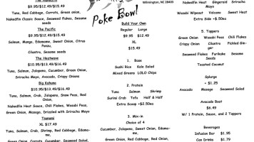 Nakedfin Poke Bowl menu
