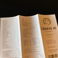 Izakaya Hi menu