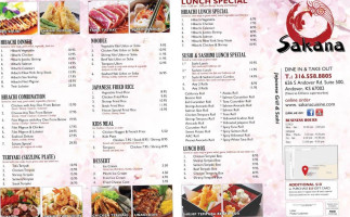 Sakana Japanese Grill Sushi menu