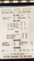 Alpha Pizza Sub Shop menu