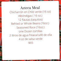 Cocina Azteca menu