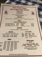 Gus's World Famous Fried Chicken menu