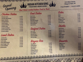 Indian Kitchen King menu