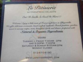 La Pâtisserie By Oven-fresh Delights menu