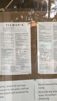 Tilman's menu