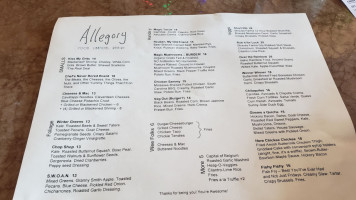 Allegory menu