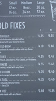 The Fix Drive Thru Coffee menu