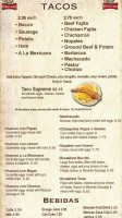 Taqueria El Rojo Loco menu