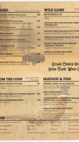 Bama Bucks Steakhouse Exotic Animal Park menu
