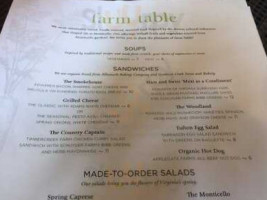 Farm Table Cafe At Monticello food