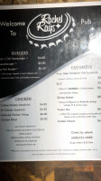 Rachel Ray's Pub/ Blanchard menu