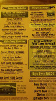 Geiger Key Marina, Rv Park Fish Camp menu