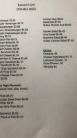 Benson Grill menu
