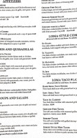 La Loma Mexican Grill menu