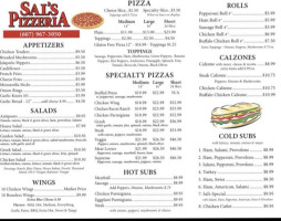 Sal's Pizzeria Of Bainbridge menu