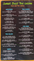 Sweet Basil Thai Crusine menu