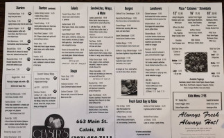 Caeser's Pub Grill menu