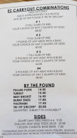 The Notorious P.i.g. Bbq menu