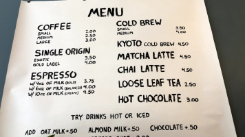 Muse Coffee Co menu
