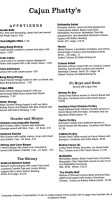Phatty's Seafood Steakhouse menu