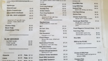 Pauline Bridgeman's Barbecue menu