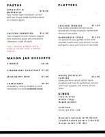 Defeated Creek Marina menu