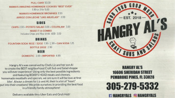 Hangry Al's menu