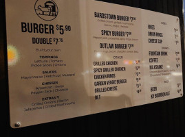 Bardstown Burger menu