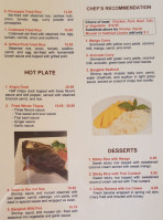 Bangkok Bistro menu