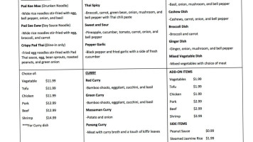 Cha Bistro menu