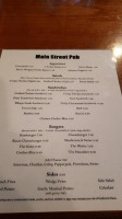 Main Street Pub Grill menu