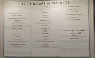 Mora Iced Creamery menu