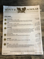 Scout Scholar Brewing Co. menu